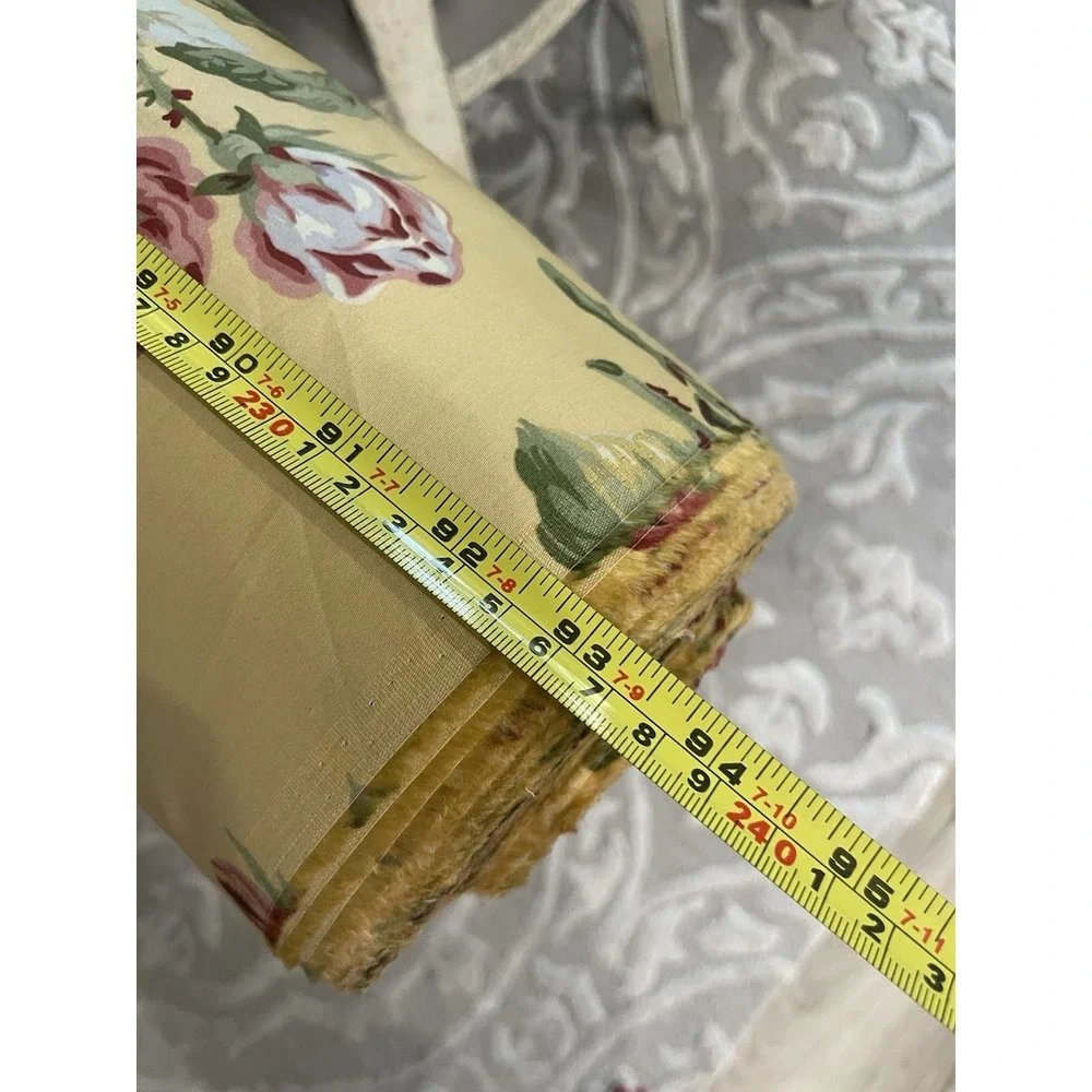 Ralph Lauren Vtg Home Decor‎ Fabric Kathleen Yellow Cabbage Roses By The Yard